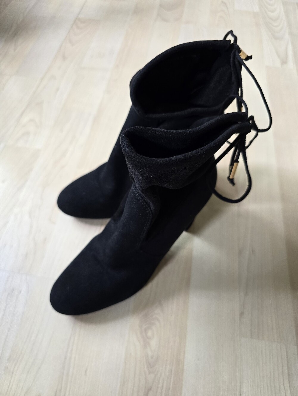 Dune London Black Suede Booties Size 7